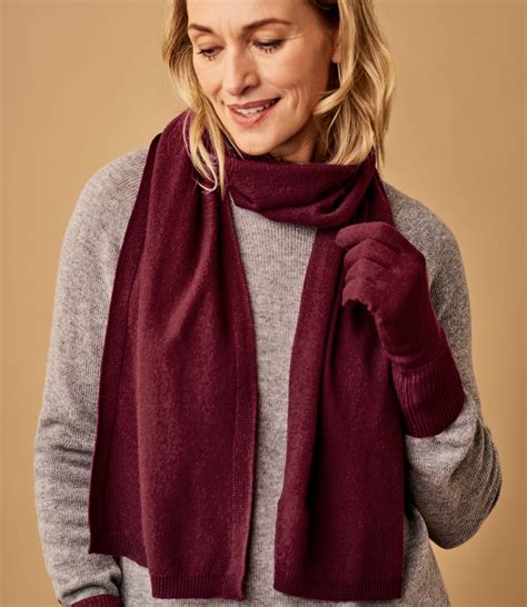 plum womens cashmere merino classic scarf woolovers uk