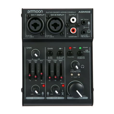 ammoon agm mini  channel sound card mixing console digital audio mixer  band eq built