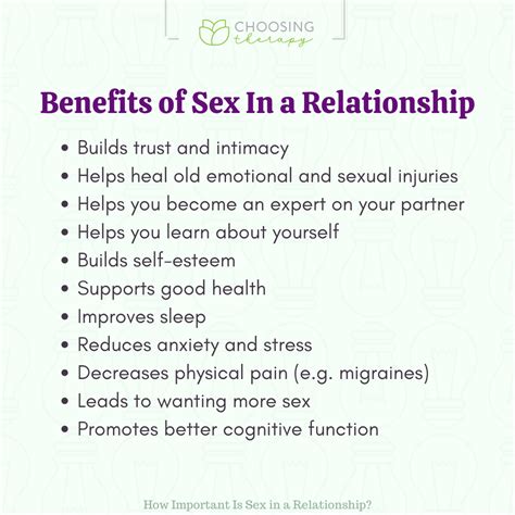 How Important Is Sex In A Relationship Choosing Therapy