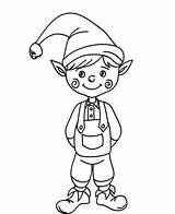 Elf Coloring Pages Kids Christmas Printable Boy Santa Cute Lutin Coloriage Dessin Little Noel sketch template