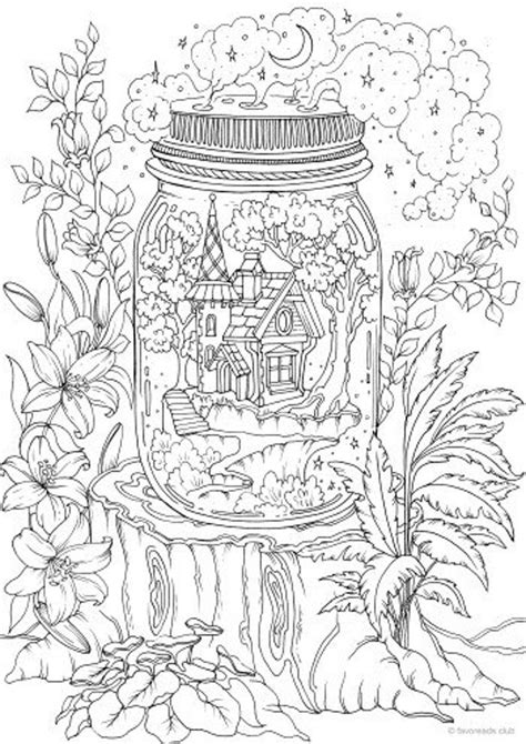 house   jar printable adult coloring page  favoreads coloring