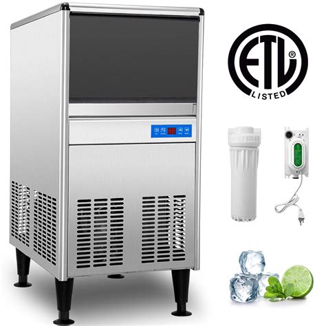 Vevor Commercial Ice Maker 95lbs 24h With 50lbs Bin Etl Approved Full