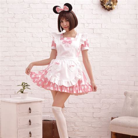 halloween cosplay polka dot maid 3 pieces set costume ebay