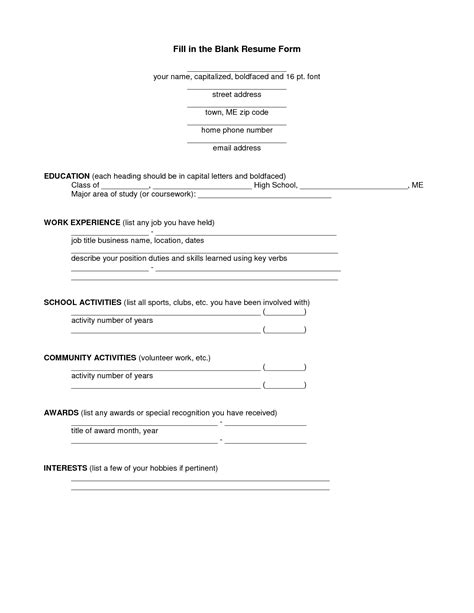 images   printable blank resume template  printable