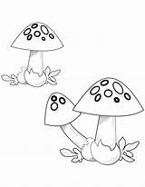 Coloring Mushrooms Pages Printable Agaric Fly Drawing Kids sketch template