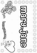 Mary Jane Coloring Pages Hellokids Print Color Names sketch template
