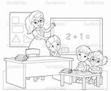 Classroom Coloring Children Stock Illustration Depositphotos Illustrator Hft sketch template