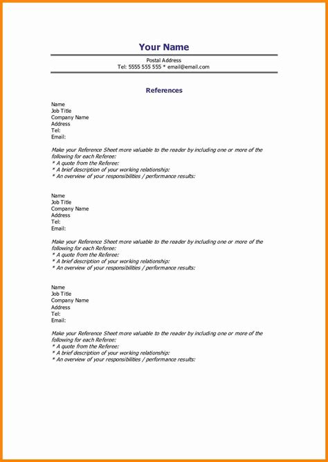 resume references format template   learning