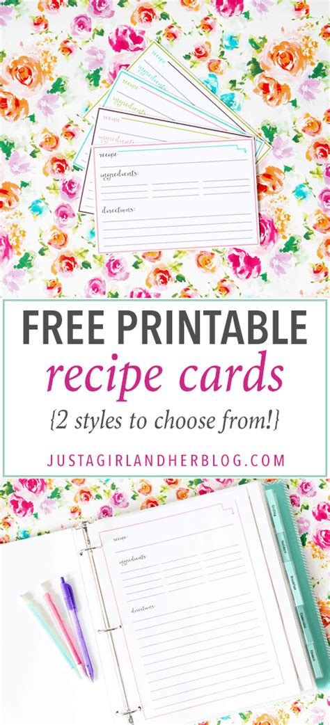 printable recipe cards abby organizes