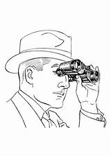 Binoculars Coloring Man Pages Edupics Large sketch template