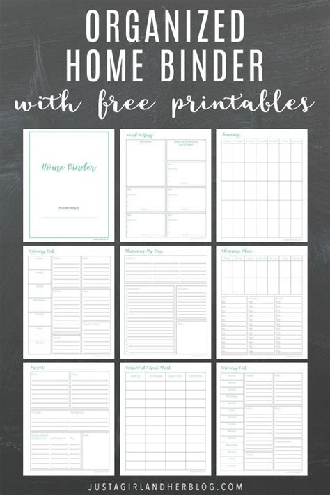 household binder printables  printable templates