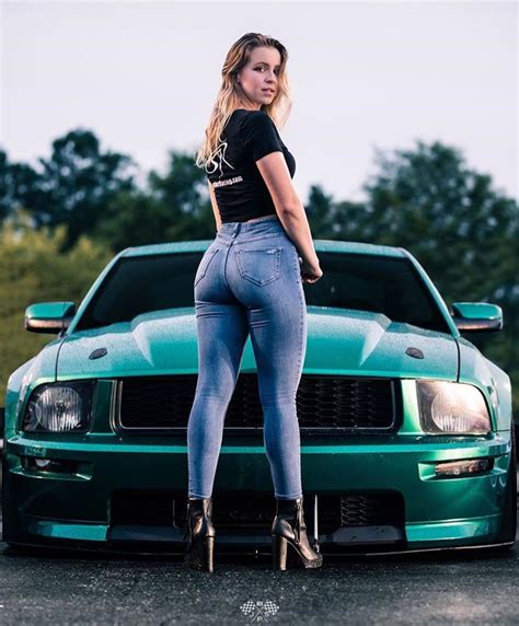Pin By Johnny On Speed Demons Mustang Girl Car Girls Sexy Jeans Girl