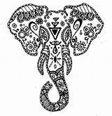 Coloring Elephant Pages Adults Tribal Mandala Printable Adult Stress Anti Coloriage Cried Boy Who Elephants Abstract Advanced Head Mandalas Wolf sketch template