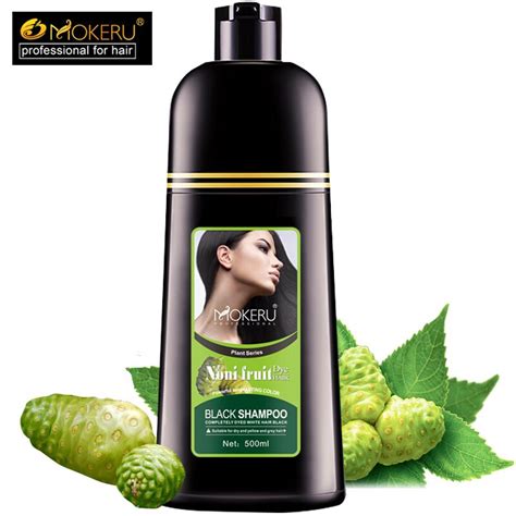 Organic Natural Fast Black Hair Dye Shampoo For Covering Gray And White Hair