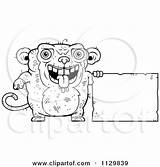 Ugly Monkey Sign Vector Outlined Clipart Cartoon Cory Thoman Coloring sketch template