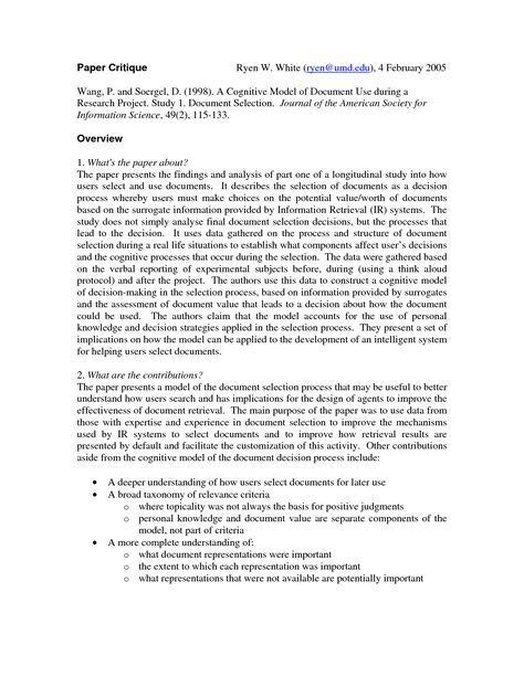 examples  nursing research critique paper research paper nursing