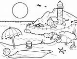 Pantai Mewarnai Pemandangan Seashore Dicoba Resep Buah2an Getcolorings sketch template