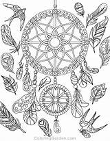 Coloring Pages Dream Catcher Dreamcatcher Adult Printable Adults Mandala Coloringgarden Colouring Catchers Kids Drawings Animal Pdf Sheets Beautiful Print Books sketch template