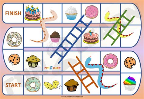 snakes  ladders game cupcake donut muffin chocolate cake cookie