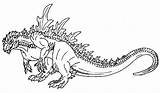 Godzilla Shin Dinosaur Godzila Raskrasil Everfreecoloring Lizard sketch template