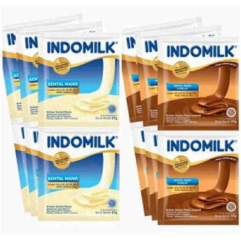 Jual Susu Skm Indomilk Kental Manis Sachet Putih Cokelat Shopee Indonesia