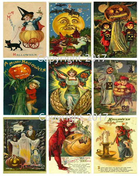 vintage trick  treat  mid century modern halloween cards