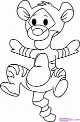Disney Tigger Cartoon Baby Draw Coloring Characters Pages Step Pooh Winnie Drawings Drawing Kids Cartoons Printable Dragoart Cute Character Color sketch template