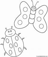 Coloring Butterfly Ladybug Pages Insects Print Ladybugs Kids Printable Collection Girls Foot Outline Sheets Template Simple Rocks Color Activity Great sketch template