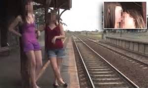 Lesbian Amateur Porn Movie Filmed At Train Station In