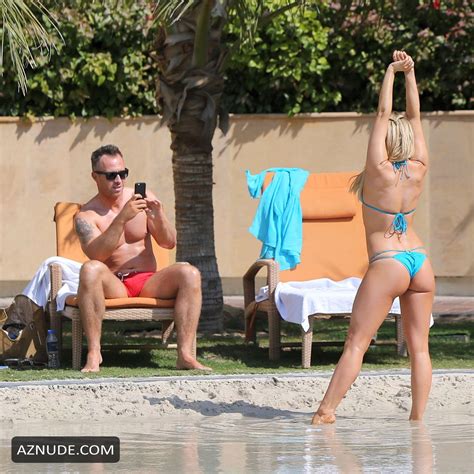 Ola Jordan In A Tiny Blue Bikini With Her Husband In Dubai