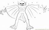 Mothman Dot Legendary Monster Dots Connect Kids sketch template