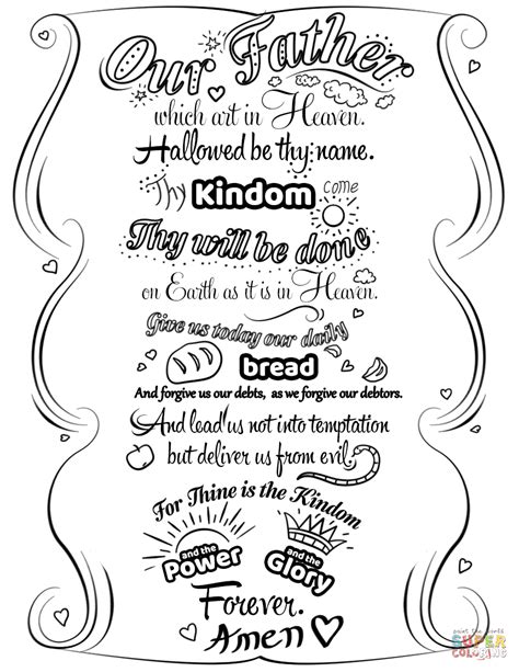 printable lords prayer coloring pages  printable
