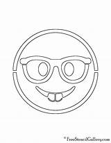Emoji Nerd Stencil sketch template