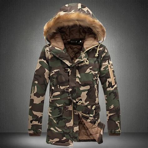 nieuwe winter jas mannen  hot koop leger camouflage casual dikke jas heren parka overjas