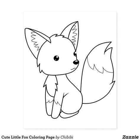 cute  fox coloring page rubber stamp zazzlecom fox coloring