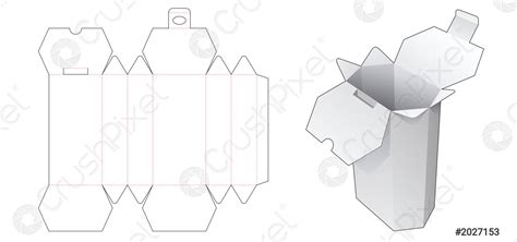 hexagonal box die cut template stock vector  crushpixel