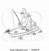 Boat Sinking Drunk Fishing Cartoon Outline Clip Man Toonaday Royalty Clipart Illustration Rf Beer sketch template