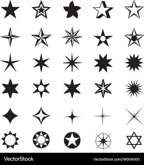 star shapes symbol icon royalty  vector image