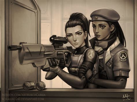 ana and amelie overwatch commission by sciamano240 on deviantart