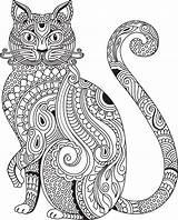 Coloring Pages Cat Adult Mandala Choose Board Behance sketch template