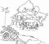 Village Coloring Pages Designlooter Drawings City sketch template