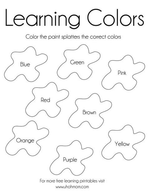 printables  kindergarten printables learning colors
