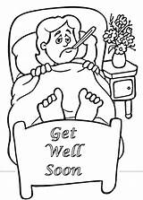 Well Soon Coloring Girls Patients Sheets Words Care sketch template