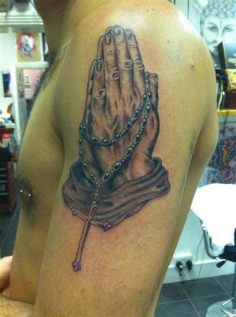 50 Outstanding Praying Hands Tattoos On Shoulder