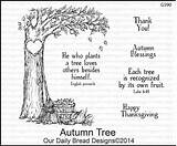Bread Daily Designs Autumn Tree Stamps October Stamp Blessings Release Papercrafts Saintsrule sketch template