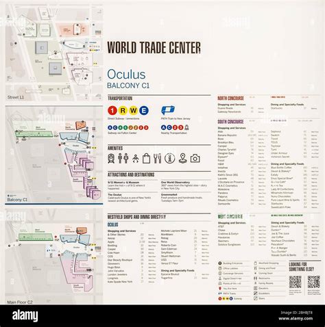 map   areas  oculus world trade center  york city stock photo alamy