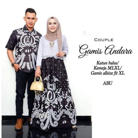 model gamis batik couple keluarga baju muslim kemeja model