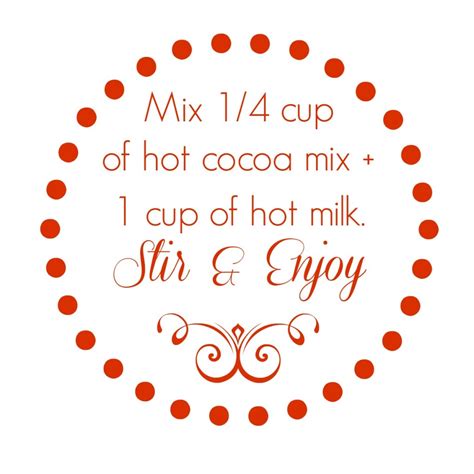 peppermint hot cocoa   jar  printables classy clutter