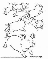 Coloring Pigs Pages Farm Pig Color Animal Piglets Kids Printable Wild Runaway Print Animals Clipart Sheet Honkingdonkey Baby Cartoon Activity sketch template