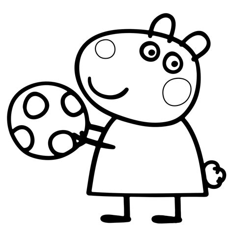 peppa pig suzy sheep plays   ball